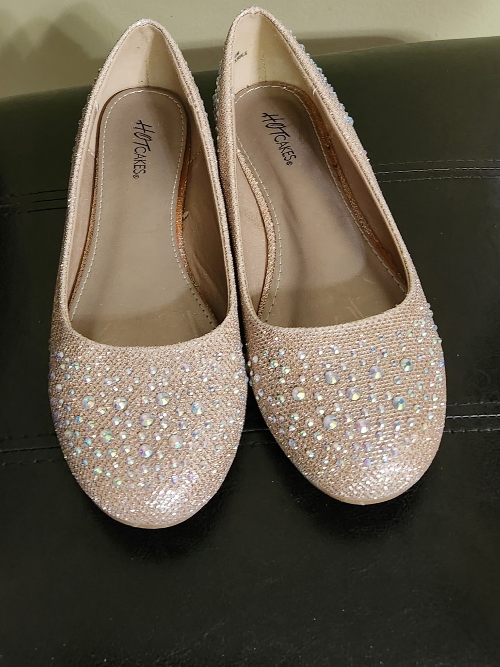 Hot Cakes Rose Gold Rhinestone Flats